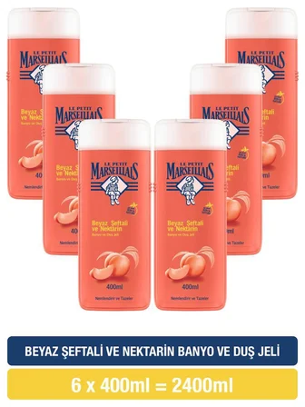 Le Petit Marseillais  Beyaz Şeftali ve Nektarin Duş Jeli x6