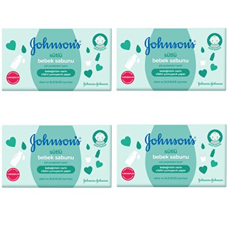 Johnsons Baby Sütlü Bebek Sabunu 90 gr 4 ADET