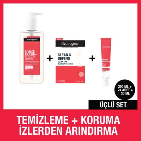 Sivilce Temizleme Plus Temizleme Jeli + Sivilce Karşıtı Plus Nemlendirici + Acne patch