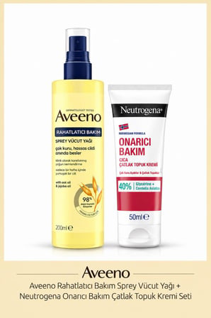 Rahatlatıcı Bakım Sprey Vücut Yağı 200 ml + Norveç Formülü Çatlak Topuk Ayak Kremi 50 Ml