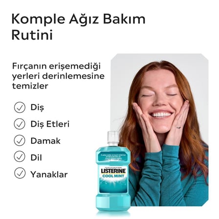 Listerine Cool Mint Aile Boy Ağız Bakım Seti 1000 ml & Mini Cool Mint Hediye