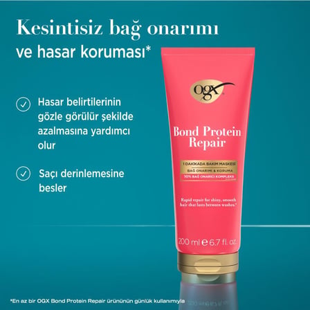 OGX Bond Protein Repair Bağ Onarıcı 1 Dakikada Bakım Maskesi 200 ml