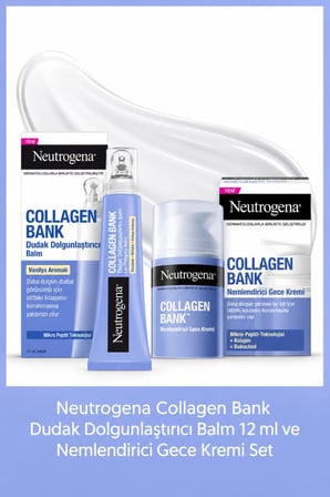 Collagen Bank Dudak Dolgunlaştırıcı Balm 12ml + Collagen Bank Nemlendirici Gece Kremi 50 ml