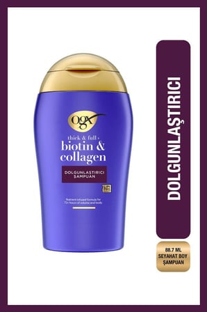 OGX Biotin & Collagen Dolgunlaştırıcı Şampuan 88.7 ml + Neutrogena Collagen Bank Dudak Balmı 12 ml Set