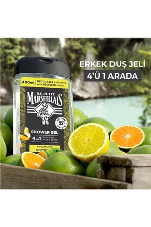 Le Petit Marseillais Men Yeşil Portakal ve Misket Limonu Duş Jeli 400 ml