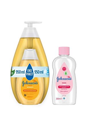 Johnson's Baby Göz Yakmayan Çiçek Özlü Bebek Şampuanı 950 ml + Bebek Yağı