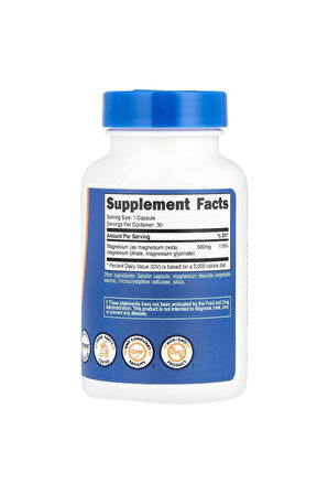 Magnezyum Kompleksi, 500 mg, 30 Kapsül