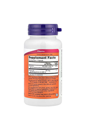Vitamin D-3 & K-2, 1000 ıu - 45 mcg - 120 Capsules