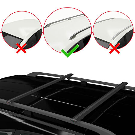 Hyundai Trajet 2000-2008 Arası ile Uyumlu BASIC Model Ara Atkı Tavan Barı Siyah 2 Adet