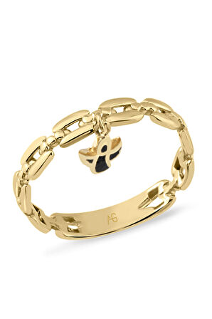 Melek Sallantılı Altın Zincir Yüzük