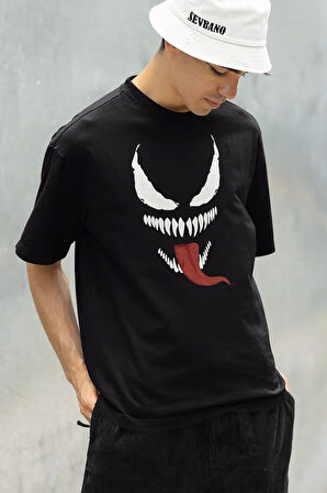 Oversize Venom Film Karakteri Baskılı Unisex Tişört
