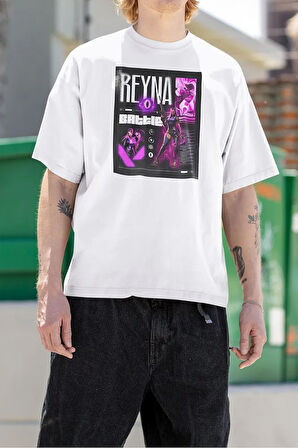 Battle Reeyna Karakter Baskılı Unisex Oversize Vallorant Tişört