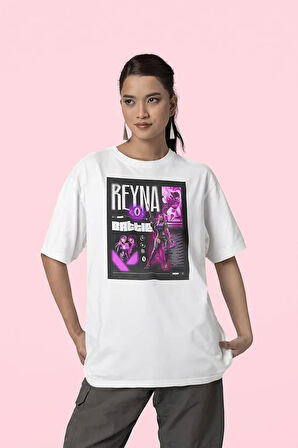 Battle Reeyna Karakter Baskılı Unisex Oversize Vallorant Tişört