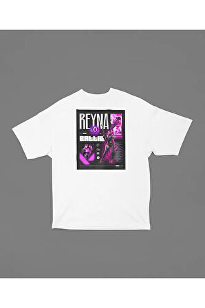 Battle Reeyna Karakter Baskılı Unisex Oversize Vallorant Tişört