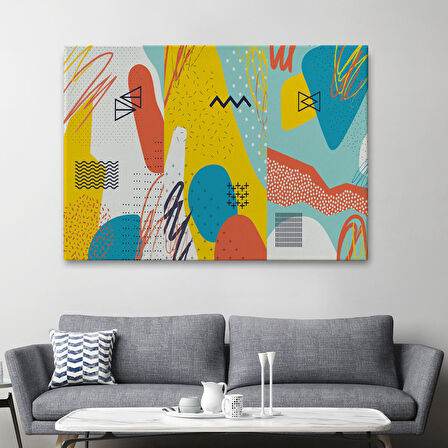 Modern Soyut Görünümlü Dekoratif Kanvas Duvar Tablosu-3577