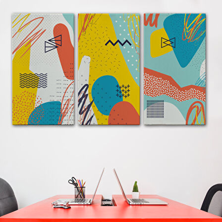 Modern Soyut Görünümlü Dekoratif Kanvas Duvar Tablosu-3577