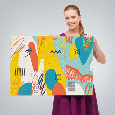 Modern Soyut Görünümlü Dekoratif Kanvas Duvar Tablosu-3577