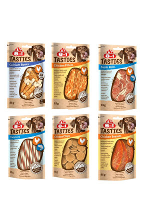 8in1 Tasties 6 Çeşit Karma Köpek Ödülü 85 Gr. X 6 Adet