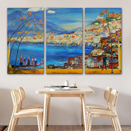 Güney İtalya Yağlıboya Görünüm Dekoratif Kanvas Duvar Tablosu-3578