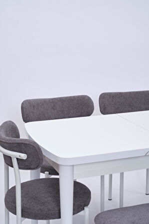 Nehir Alfa Banklı Lak Panel Açılır Mutfak Masa Takımı 75x130cm