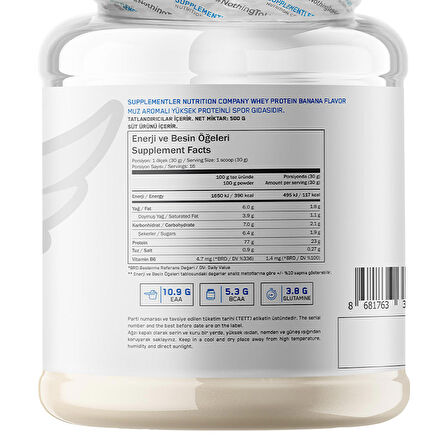 Supplementler.com Whey Protein 500 Gr - MUZ