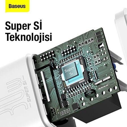 Baseus Type-C 30 Watt Hızlı Şarj Aleti Beyaz