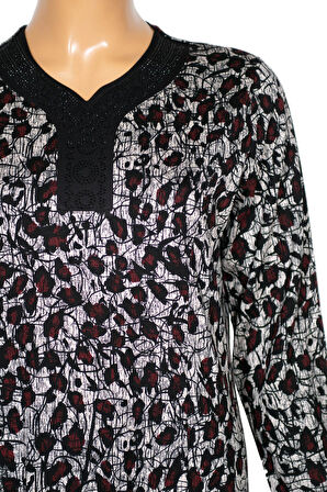 Hesna Kadın Minel Battal Beden Kuplu Boydan Siyah Elbise Desen 26