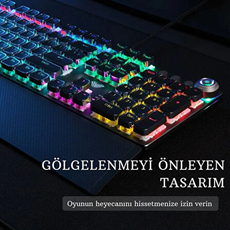 ShopFast Aula F2088 Mekanik Klavye Makro Tuşlu Rgb Oyun Klavyesi Mavi Switch Gökkuşağı Aydınlatmalı 