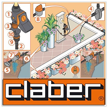 Claber 8422 Aquauno Logıca Tımer Sulama Zamanlayıcısı