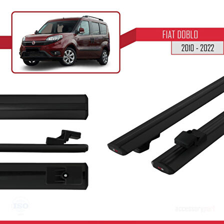 Fiat Doblo 2 2010-2022 Arası ile Uyumlu BASIC Model Ara Atkı Tavan Barı Siyah 2 Adet