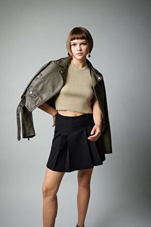 DeFacto Fitted Halter Yaka Simli Kumaş Atlet B5921AX23AUBG208