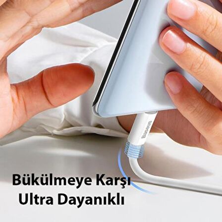 Baseus Super Şarj Kopmaz Kablo 100W Type-C Şarj Kablosu 480Mbps Veri Aktarım Kablosu USB to Type-C