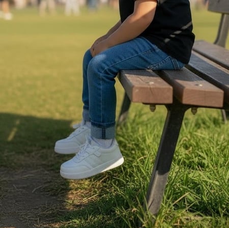 Alessio 048pf Beyaz Renk Bağcaklı Fuspetli Çocuk Spor Ayakkabı