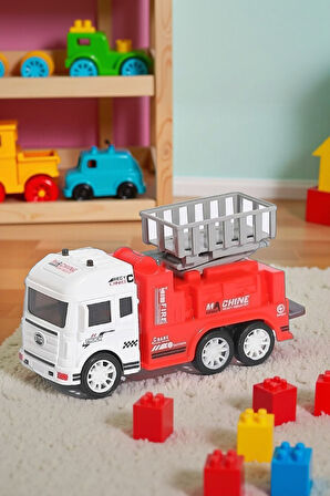 Eğitici Oyuncaklar Oyuncak İtfaiye Arabası 15cm Sürtmeli Araç Erkek Çocuk Oyuncakları