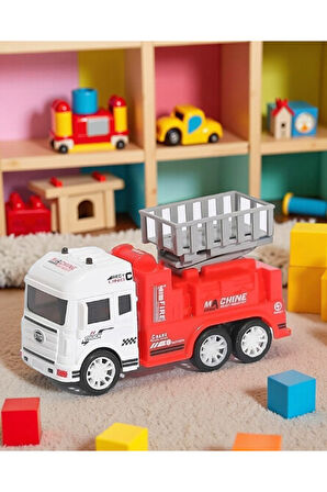 Eğitici Oyuncaklar Oyuncak İtfaiye Arabası 15cm Sürtmeli Araç Erkek Çocuk Oyuncakları
