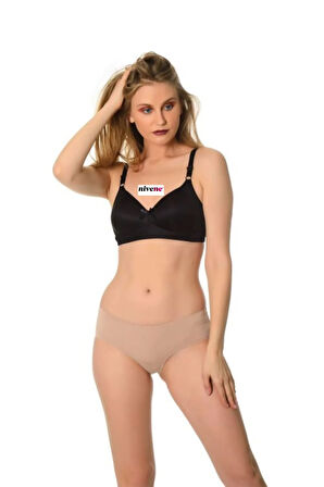 Telsiz Silikon Toparlayıcı Pedsiz Minimizer Sütyen B Cup Siyah