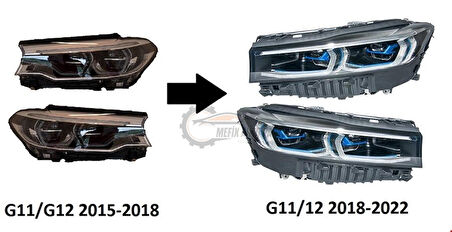 BMW - G11/G12 MAKYAJLI KASA DÖNÜŞÜM LAZER FAR SETİ 2018- - 