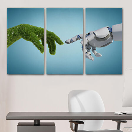 Doğa Ve Teknoloji Soyut Dekoratif Kanvas Duvar Tablosu-3588