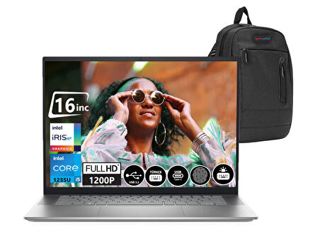 Dell Inspiron 16 5620 Intel Core I5 1235U 32GB 256GB SSD WINDOWS11HOME 16" Fhd+ Taşınabilir Bilgisayar I56204101U22+ZETTAÇANTA