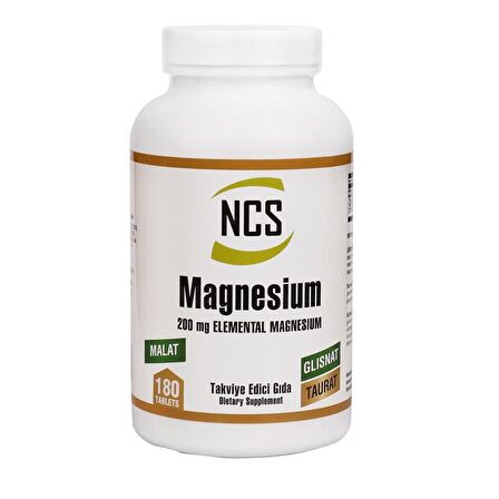 Ncs Magnesium Malat Glisinat Taurat Zenginleştirilmiş Magnezyum 180 Tablet