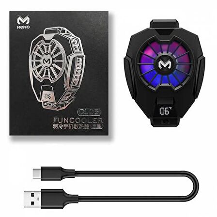 Coofbe RGB Led Işıklı Telefon Isı Göstergeli Telefon Soğutucu Fanı, Ultra Sessiz Soğutucu