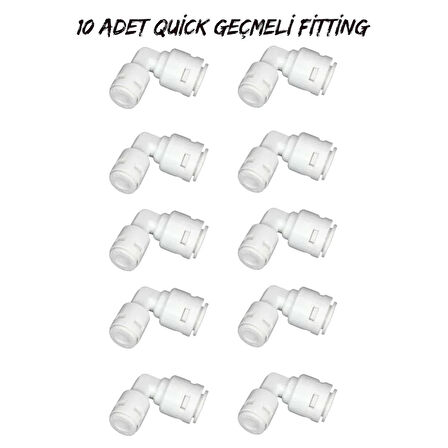 Su Arıtma Cihazı Filtreleri 1/4 L Dirsek Quick Geçme (10 Adet )