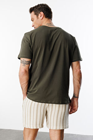 Erkek Tişört Standart Kalıp Basic Bisiklet Yaka t-shirt BASIC-MANKENSİZ1