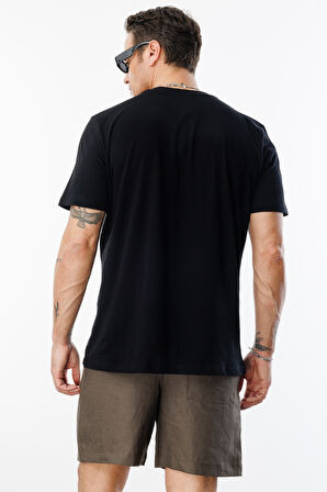 Erkek Tişört Standart Kalıp Basic Bisiklet Yaka t-shirt BASIC-MANKENSİZ1