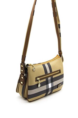 Silver Polo  Kadın  818-35960 SILVER POLO ÇAPRAZ ÇANTA MK130 BEJ-MAT TABA