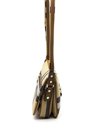 Silver Polo  Kadın  818-35960 SILVER POLO ÇAPRAZ ÇANTA MK130 BEJ-MAT TABA