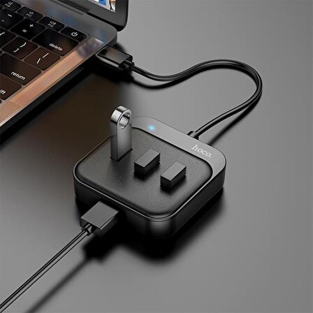 Coofbe 1.2Mt 4in1 Hub USB2.0 Çevirici USB Çoğaltıcı 4x USB2.0 Port Veri Aktarım Adaptörü Tak Çalıştır