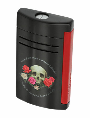 S.T.Dupont Maxijet Memento Mori Siyah ve Kırmızı Çakmak 20394