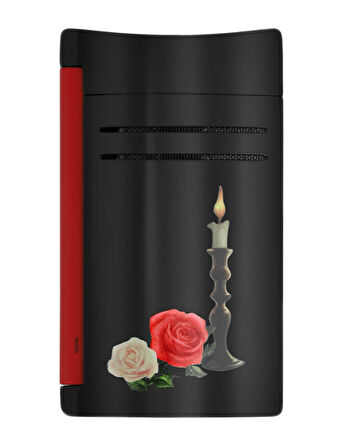 S.T.Dupont Maxijet Memento Mori Siyah ve Kırmızı Çakmak 20394