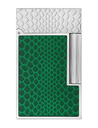 S.T. Dupont Ligne 2 Yeşil Yılan Derisi Desenli Guilloche Çakmak C16078
